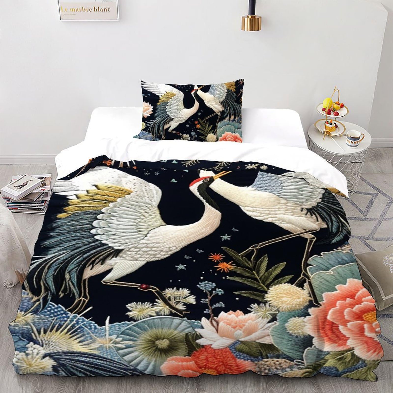 Housse de couette 135x200 fermeture éclair motif animal sauvage 3D