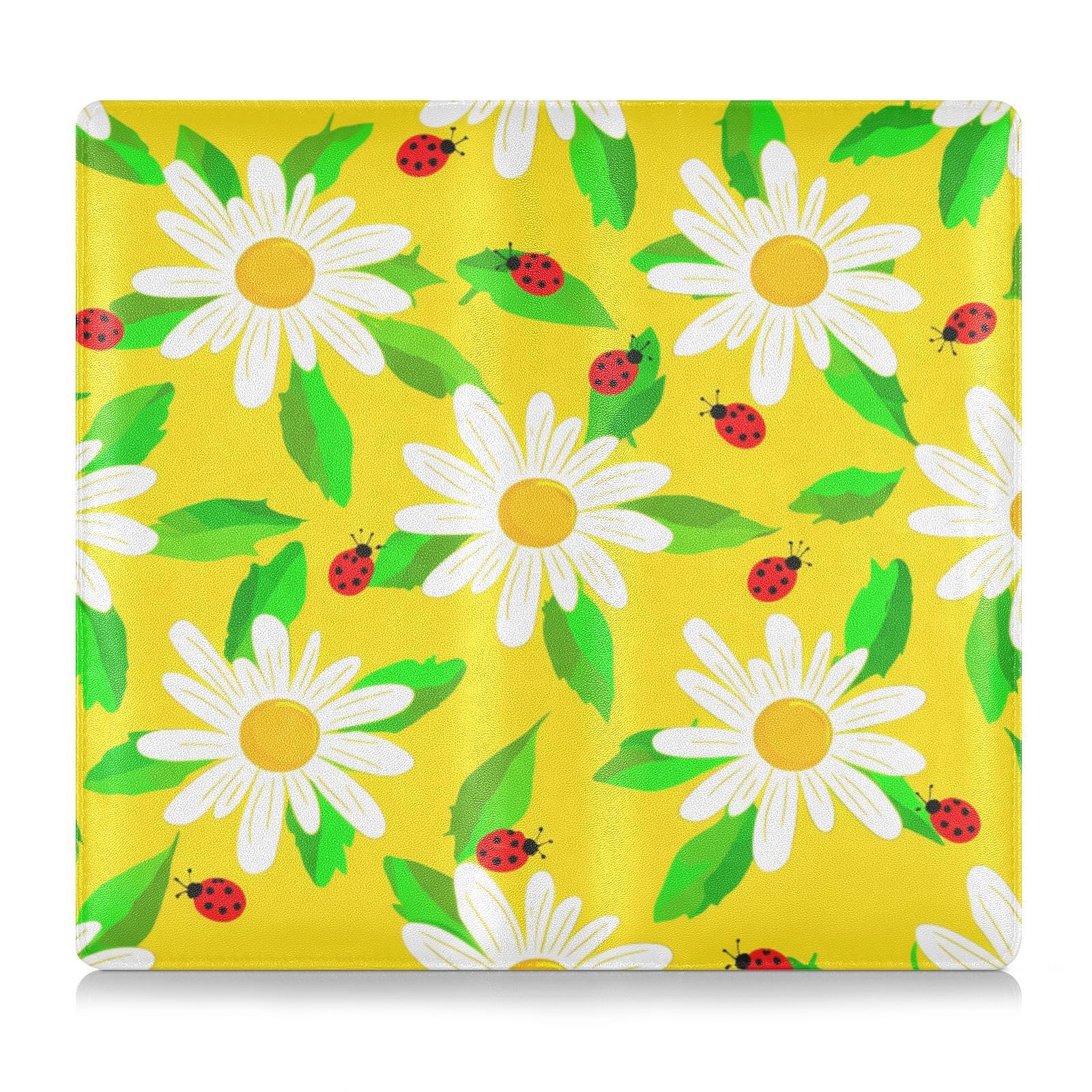 BURSTDDY White Daisies Leather Car Registration and Insurance Holder,Registration and Insurance Card Holder Glove Box Car Organizer Car Document Holder for Cards, Driver License