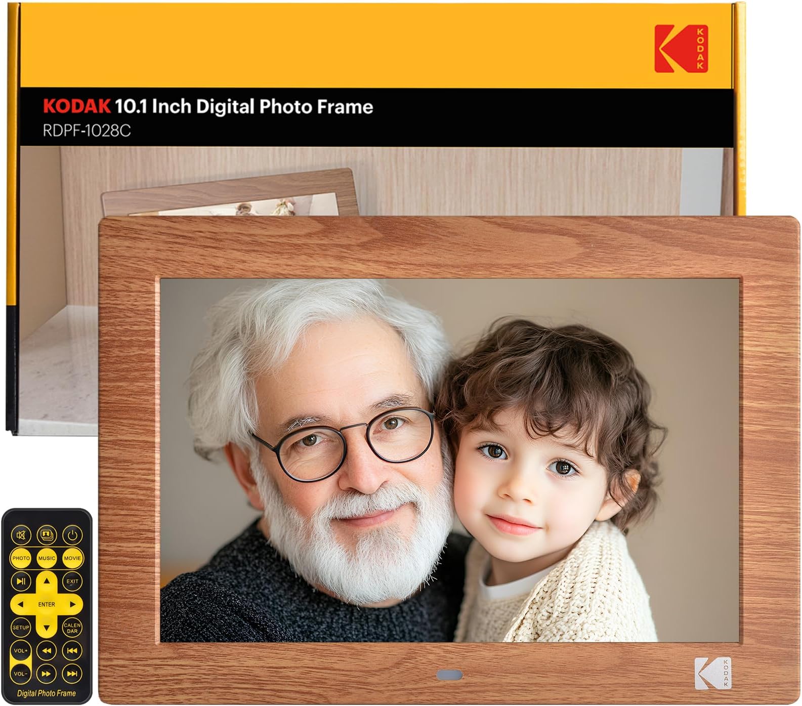KODAK 10.1 inch Digital Photo Frame, NO WiFi with Remote Control Digital Picture Frame, 1280 * 800 HD IPS Screen, Automatic On/Off