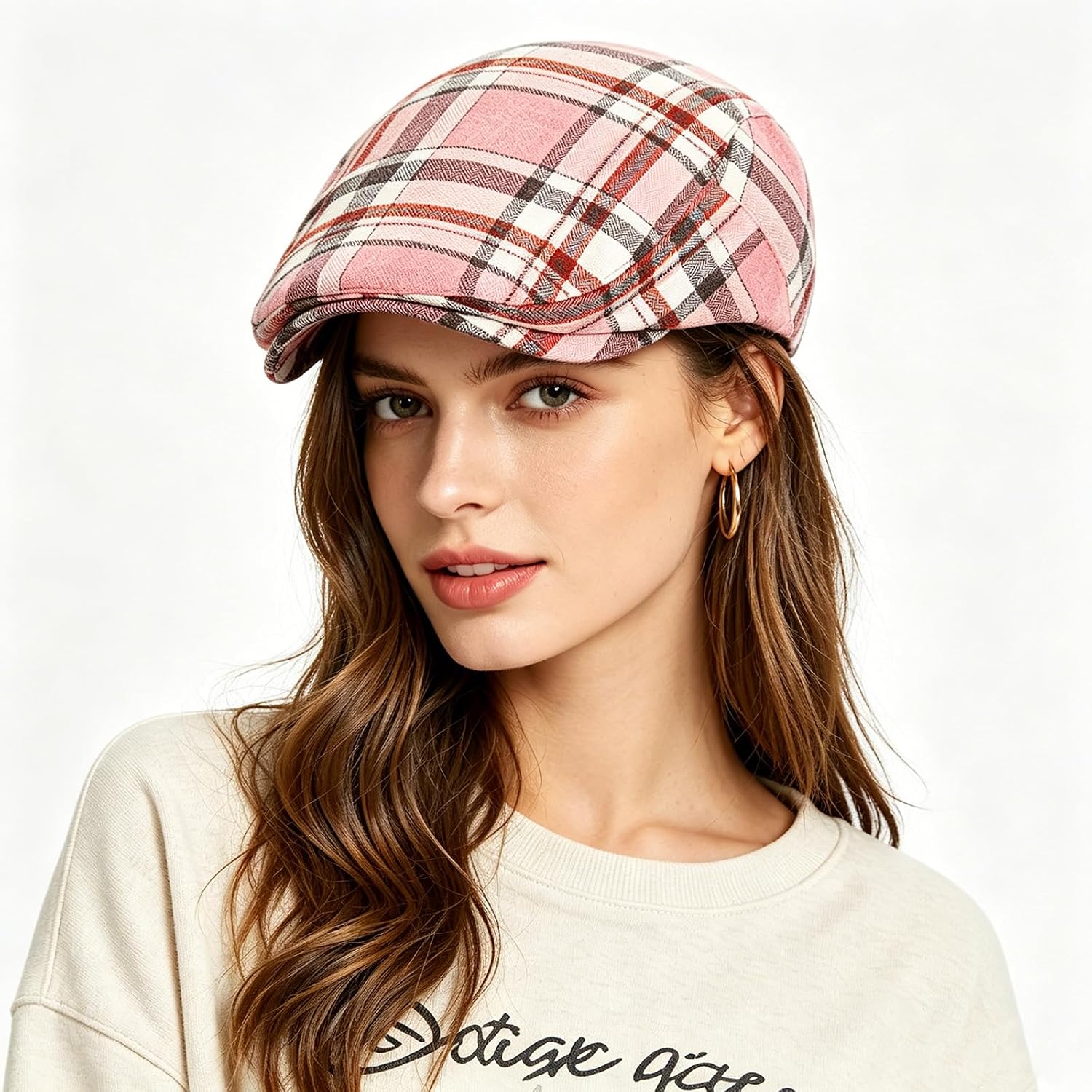 Men's Newsboy Cap, Ivy Style Gatsby Flat Cap, Adjustable Irish Cabbie Ivy Driving Hunting Cap.