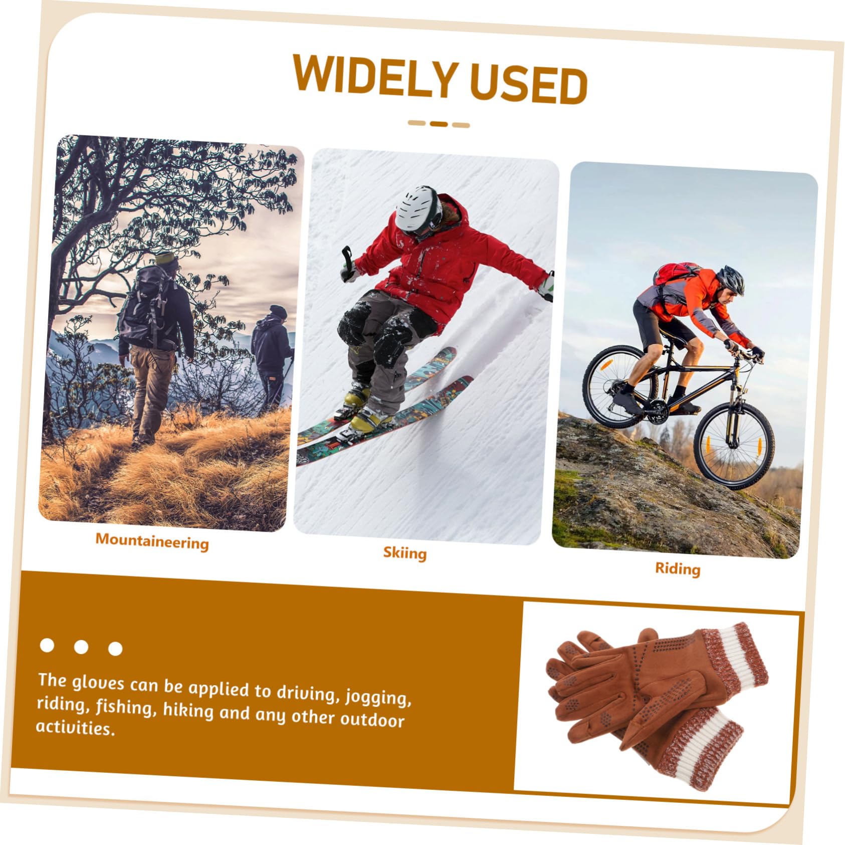 GRIRIW 1Pair Winter Touchscreen Gloves for Men and Women Full Finger Warm Mittens for Cycling Skiing and Hiking Durable and Comfortable for Outdoor Sports Color