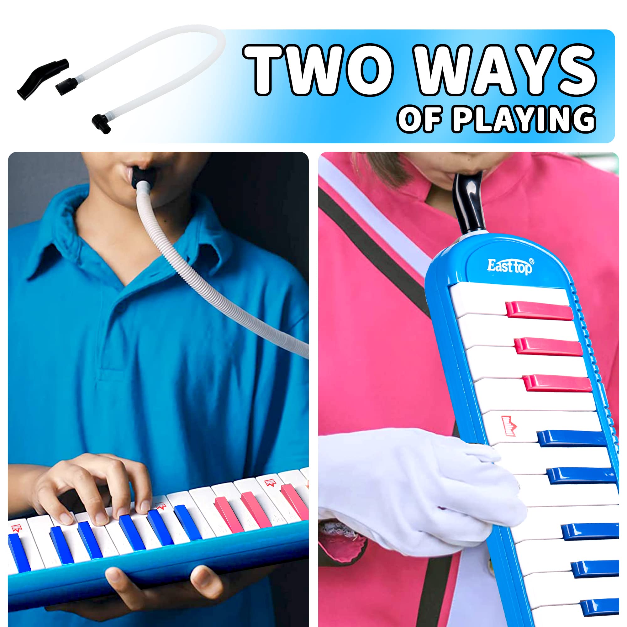 East Top Melodica avec 37 touches, mélodica à bouche professionnel instrument mélodique à clavier pour adultes, étudiants et enfants, en cadeau