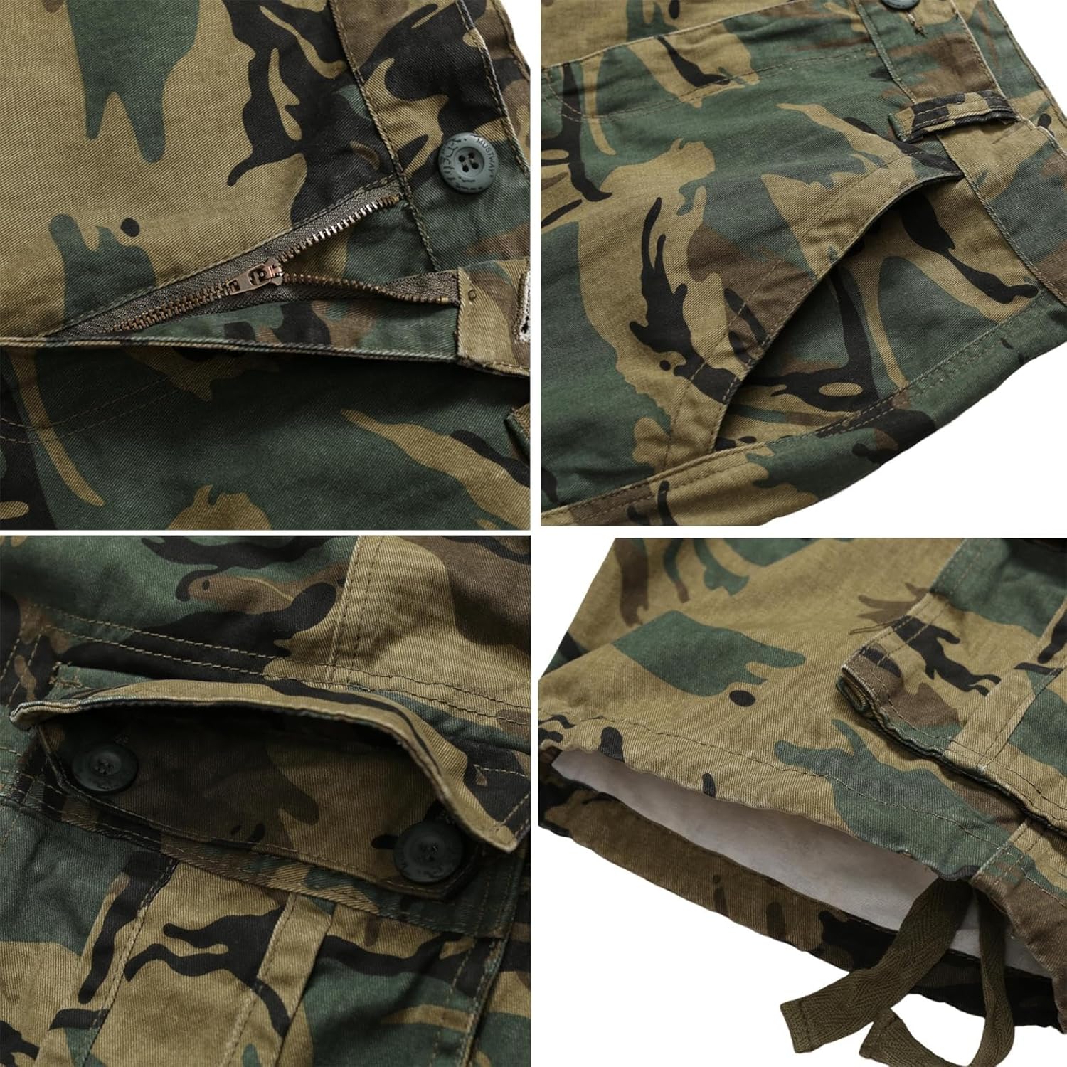 Men's Cargo Shorts Fit Camo Shorts Outdoor Work Relaxed Casual Hiking Tactical Cotton Shorts Knee Length NO Belt - Image 5