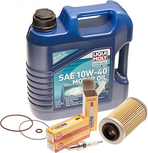 Kit de servicio de cambio de aceite w/NGK Plugs para SeaDoo 4-Tec GTX GTI RXP RXT Wake 02-16
