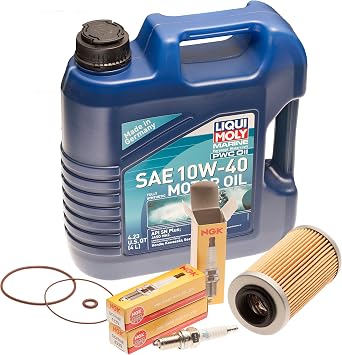 Oil Change Service Kit w/NGK Plugs for SeaDoo 4-Tec GTX GTI RXP RXT Wake 02-16
