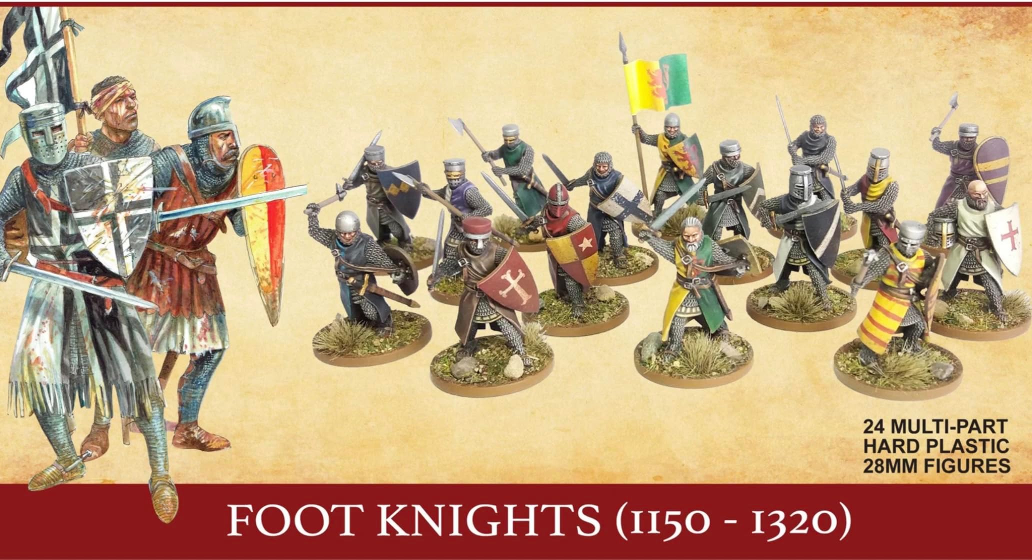 The Age of Chivalry, Foot Knights (1150-1320), 28MM Scale Miniatures