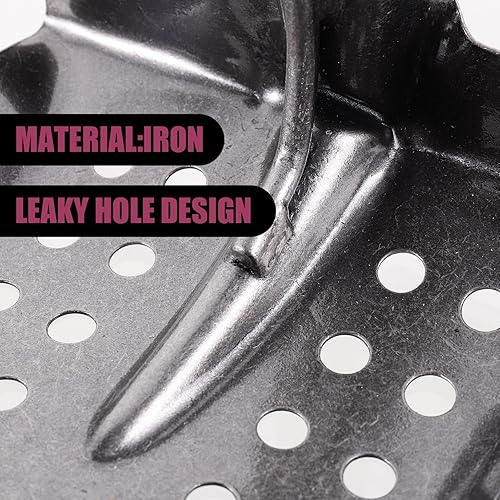 Miniatura 3 de Pala de jardín Pala de tamizado de barro con agujeros, pala para excavadora de arena de metal resistente, para caza de tesoros de carbón, para