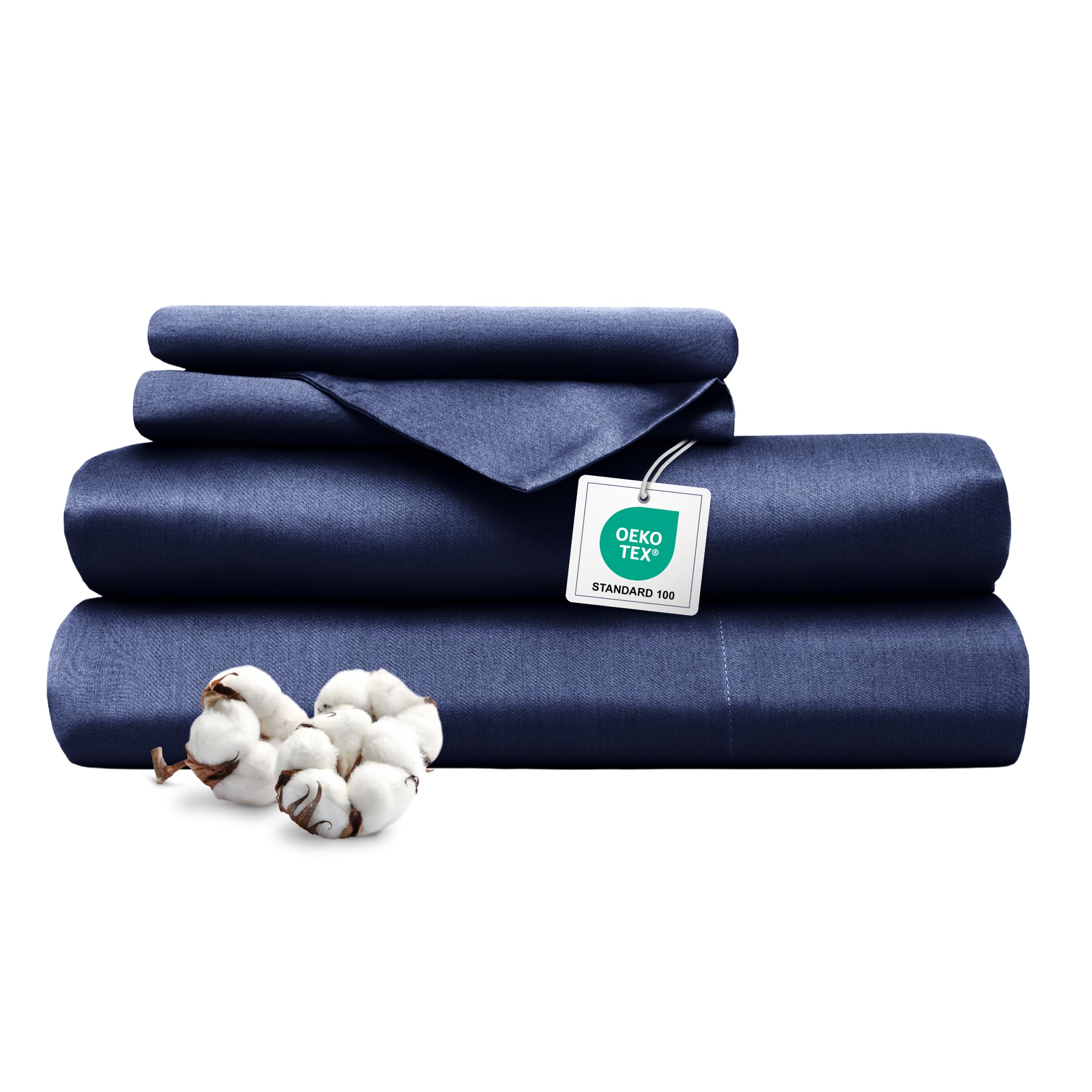 Set Lenzuola Matrimoniali Premium, 100% Cotone, Prodotto In Spagna, Con Angoli, 2 Federe 50x80cm, Bianco, Letto 180