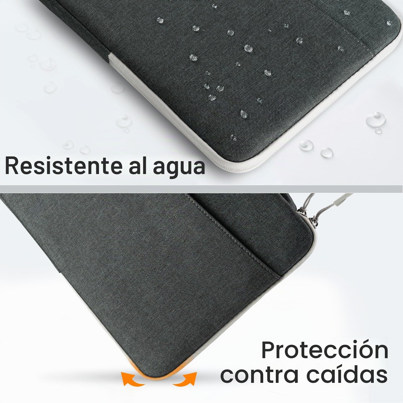 JETech Funda Portátiles para MacBook Neo (A18 Pro), 13-14 Pulgadas MacBook Air/Pro (M1-M5, 2020-2026), Funda Impermeable con Asa Portátil y Bolsillo (Gris Oscuro)