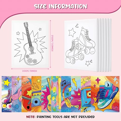 Miniatura 2 de Sherr 10 lienzos de pintura predibujados estirados de algodón Afro Queen, lienzo negro predibujado para adultos y niños, contorno de lienzo