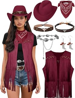 Womens Western Cowgirl Fringe Vest 70s Accessories Hippie Country outfit