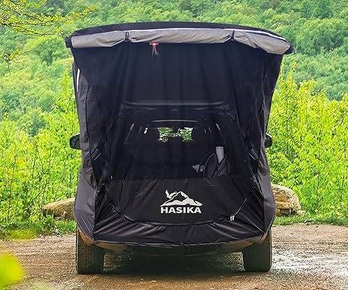 Miniatura 6 de Toldo para portón trasero con postes incluidos, para automóvil, camping, viajes por carretera, esenciales, pequeño a mediano, SUV, impermeable,