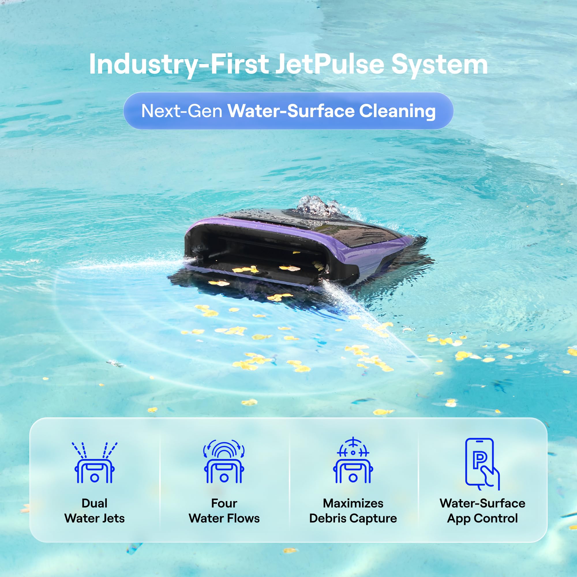 (2026 New) Beatbot Sora 70 Pool Vacuum Robot, 360° Top-to-Bottom Cleaning, Smart Surface Parking, 6L Capacity, 6800GPH Super Power for Above & In-Ground Pools Up to 3,200 sq. ft, Lilac - 5