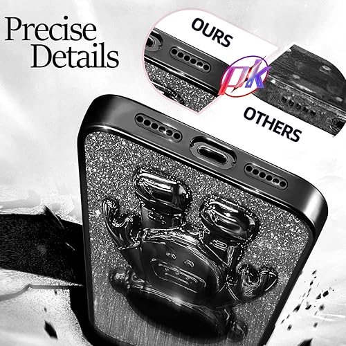 Miniatura 5 de Buleens Funda para iPhone 12 Pro Max Astronauta, fundas transparentes para iPhone 12 Pro Max con papel brillante y soporte de astronauta, para