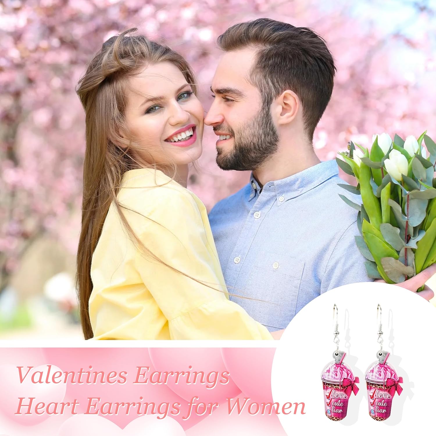 Valentines Day Earrings for Women Red Heart Earrings Love Envelope Dangle Earrings Cute Bear Earrings Valentines Day Accessories for Women Valentine's Day Gifts for Her - Image 2