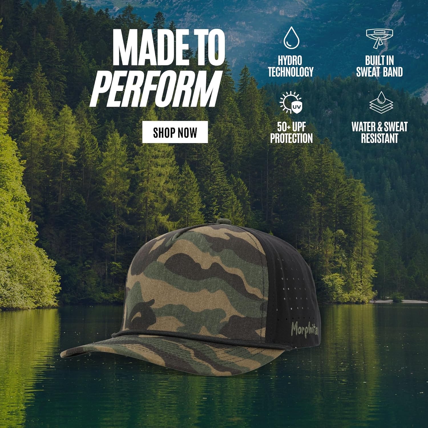 Performance Golf Hat for Men & Women, Breathable Athletic Cap, Lightweight Running Hat, UPF 50 Sun Protection