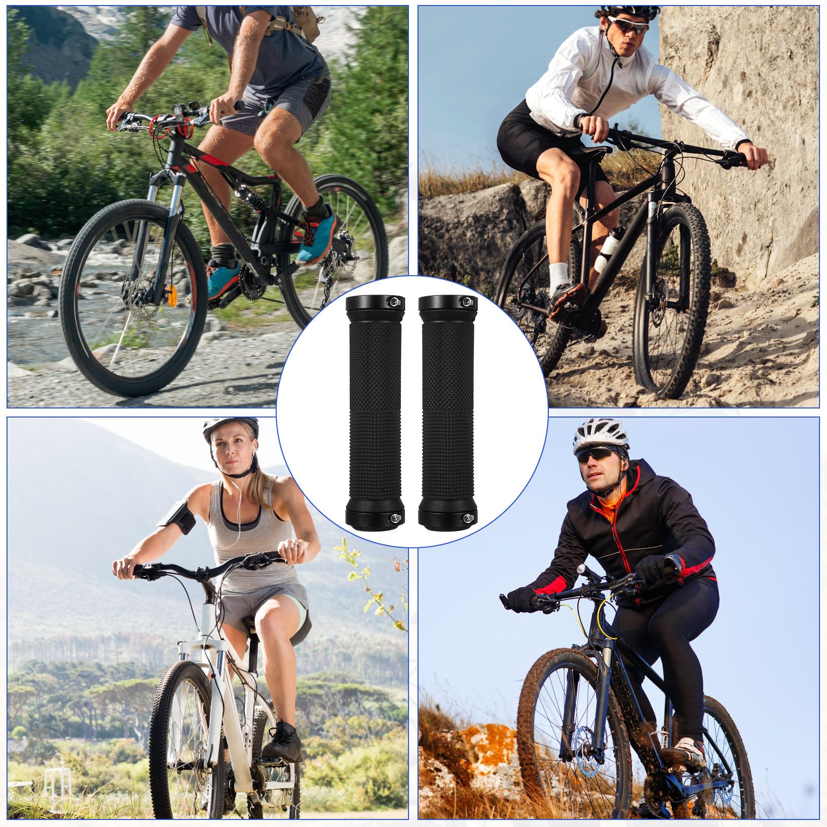 2 pary/4 sztuki uchwytów na kierownicę rowerową, uchwyty rowerowe MTB, antypoślizgowe, ergonomiczne uchwyty do kierownicy rowerowej, MTB, BMX, wyścigowych, górskich (22 mm)