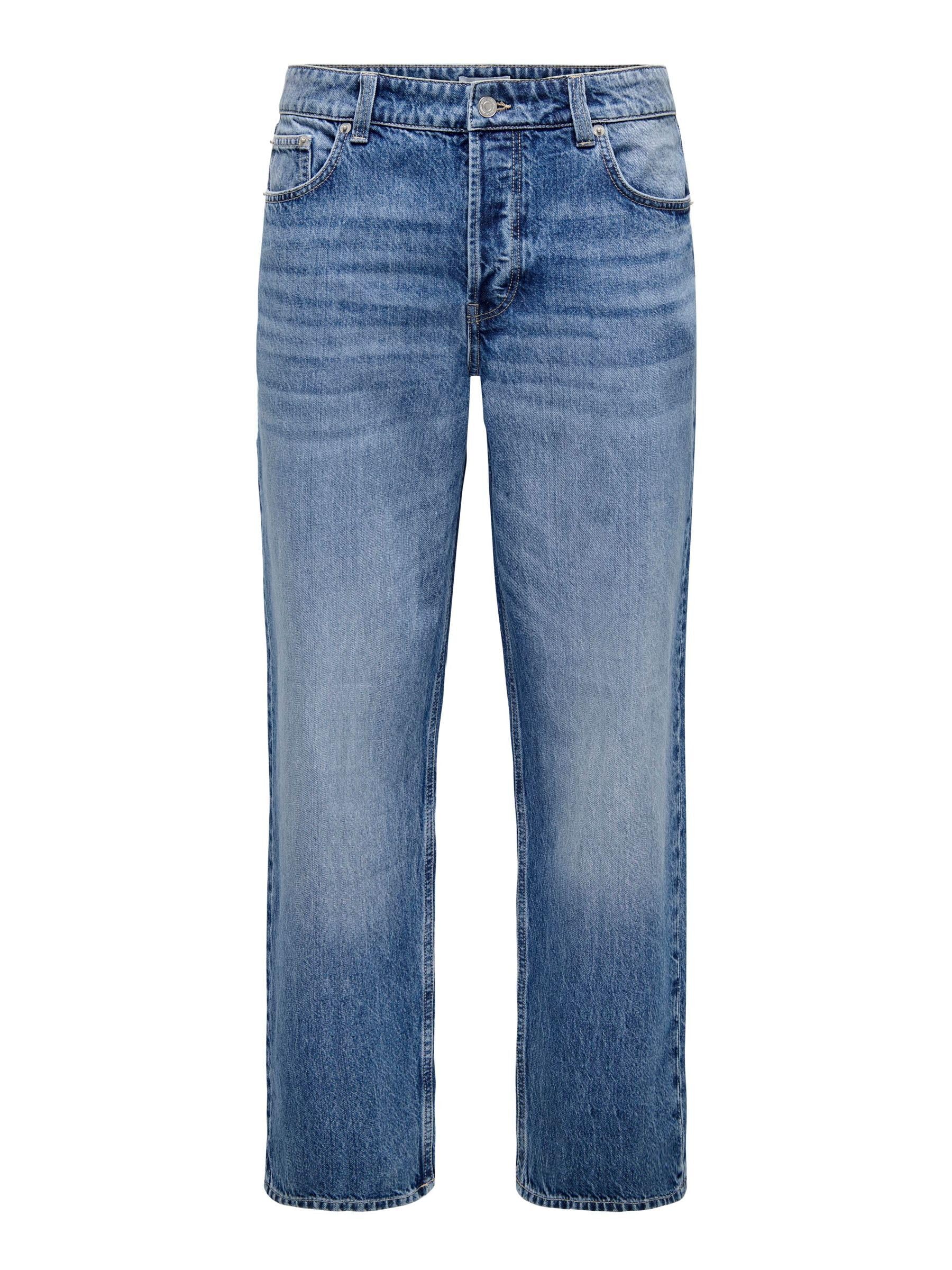 Only & Sons Men's Onsfade Loose Box Tai DNM Cbo Noos Jeans, Medium Blue (Medium Blue Denim), 31 W/32 L