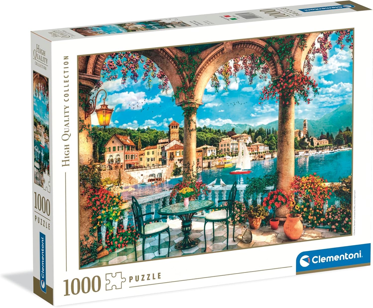 Clementoni Jigsaw Puzzle 1000 pieces, Balcony View of Lake Como, Collection, Puzzle for Adults 14-99 Years, Made in Italy, 39880