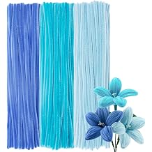 Pack of 300 Pipe Cleaners for Crafts Pastel Blue 30 cm Long 8 mm Thick Colourful Pipe Cleaners Flowers Set in 3 Colours for DIY Art Children's Craft Projects and Decorations