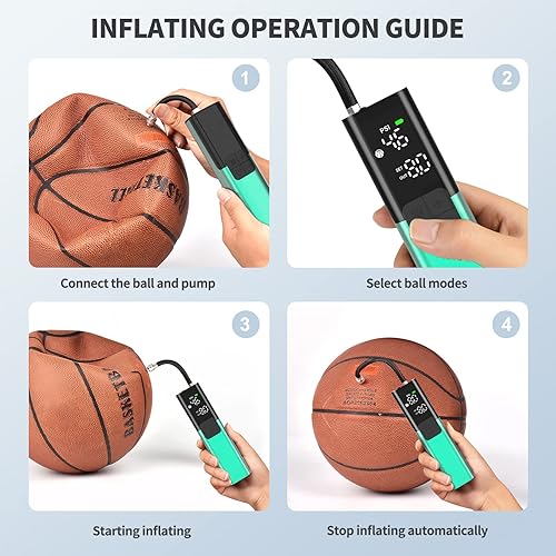 Miniatura 4 de Bomba de aire eléctrica Pumteck MY01 con inflación y deflación, medidor de presión preciso y 4 modos preestablecidos, bomba de aire automática para