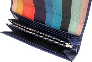 Amazon | [ポールスミス] クラシックレザー 牛革 かぶせ 長財布 ブルー