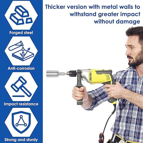 Miniatura 5 de ERICAT T Post Driver Bit, Herramienta de taladro de poste de tierra de 2.559 in, Herramienta de conductor de barra de tierra de poste en T, Broca de