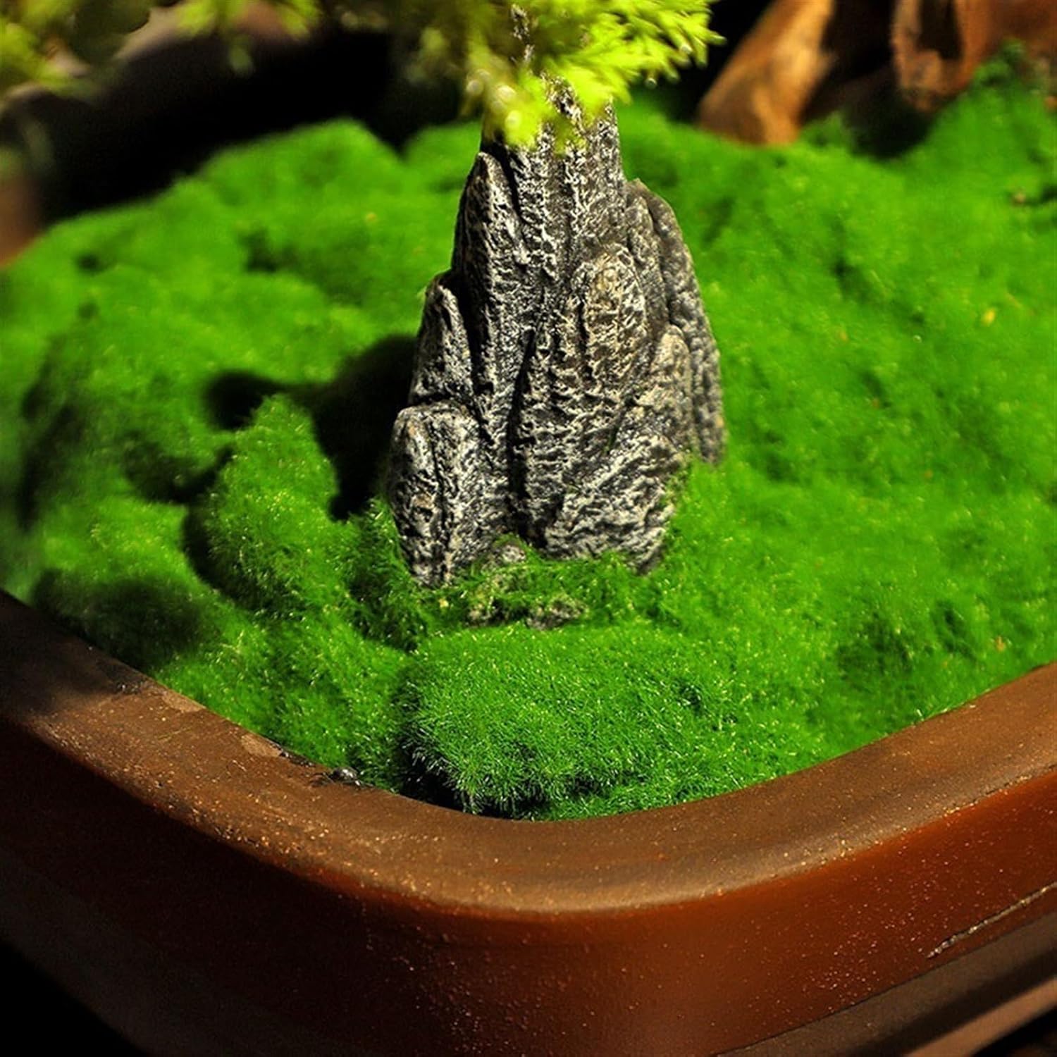 Artificial Tree Office Study Chinese Decorative Ornaments Simulation Bonsai Fake Green Plants Potted Hotel High-Grade Furnishings Artificial Plants Indoor