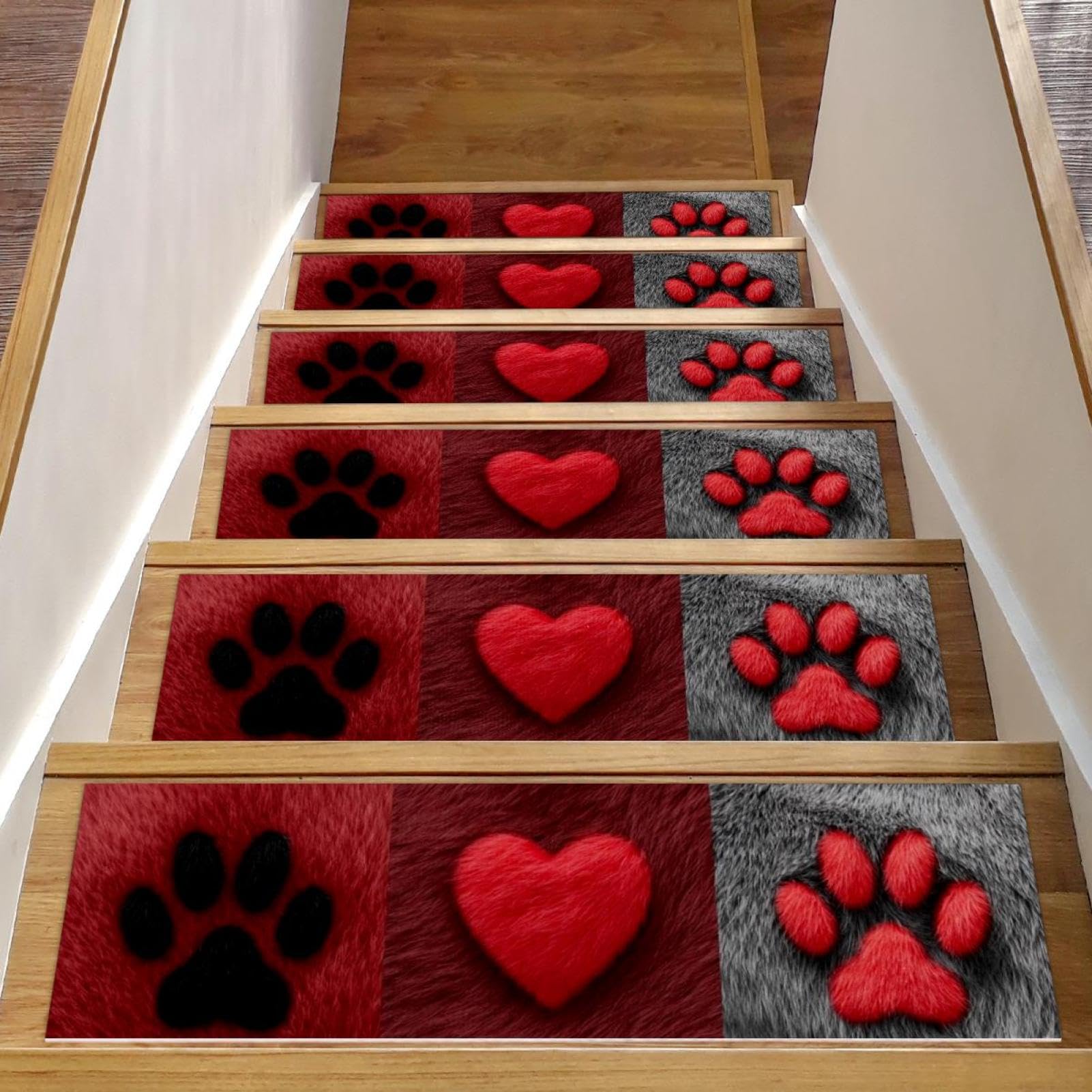 Tapis d'escalier antidérapants pour marches en bois d'intérieur avec autocollants de fixation