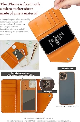 Miniatura 3 de hanatora  Funda tipo cartera para iPhone 13 Mini Three Fold - Funda de piel con tarjetero - Simple + lujoso para mujeres y hombres, WH-13 Mini-Taupe