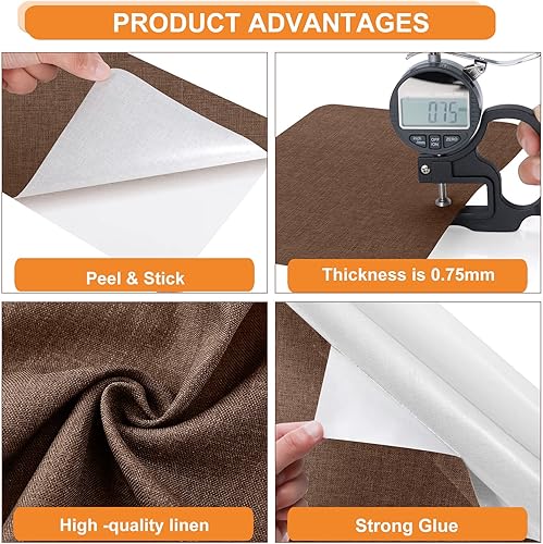 Miniatura 4 de Parches de reparación de tela, 4 parches de reparación de lona de 11 x 8 pulgadas, autoadhesivos, kit de reparación de tela para muebles, tapicería,