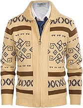 PJ PAUL JONES Men's Casual Curling Sweater Cardigans Full Zip Knitted Sweater