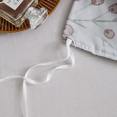 Miniatura 7 de Nayoroom Juego de funda de edredón floral blanca, tamaño King, diseño de hojas botánicas verdes, flores amarillas, reversible, a rayas, juego de