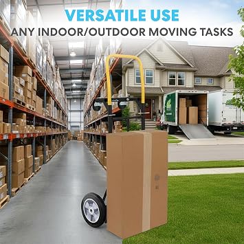Simpli-Magic 2 in 1 Convertible Hand Truck and Dolly, 800LBS Heavy-Duty Moving Dolly Cart with 10 Flat Free Rubber Wheels & Handle