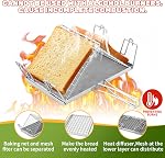 Grille-pain de camping pliable, grille-pain portable en acier inoxydable pour extérieur, grille-pain pour randonnée camping pique-nique (argent)
