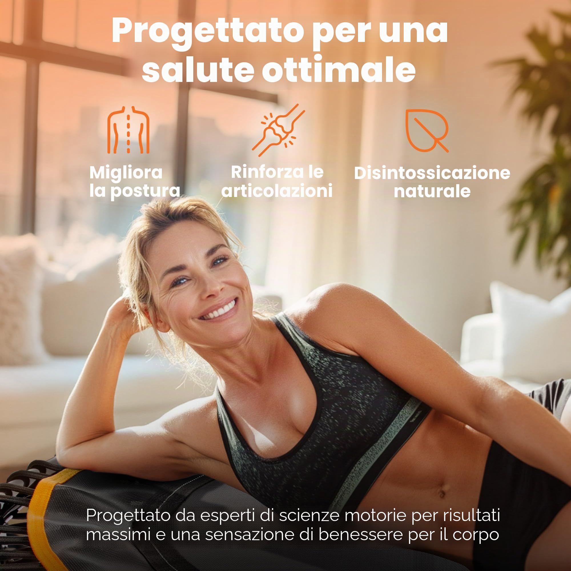 FIT BOUNCE PRO Mini Trampolino Elastico Fitness Professionale Comprensivo di Custodia e Dispositivo di Conteggio dei rimbalzi. Compreso DVD Fitness