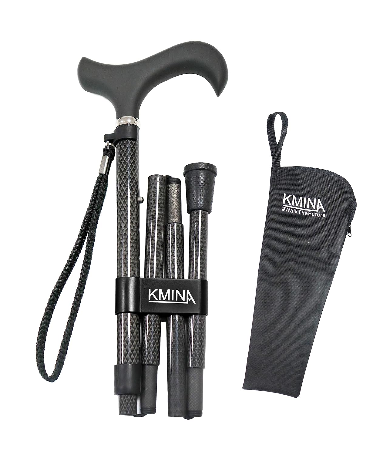 KMINA PRO - Carbon Fiber Walking Stick Foldable for Old People, Women & Men, Folding Stick - Made in Europe - Review, Price and Buying Guide
