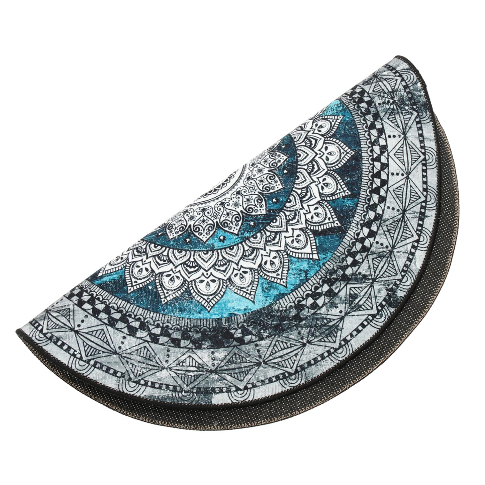 Tapis rond en velours cristal mandala doux et confortable de 80cm