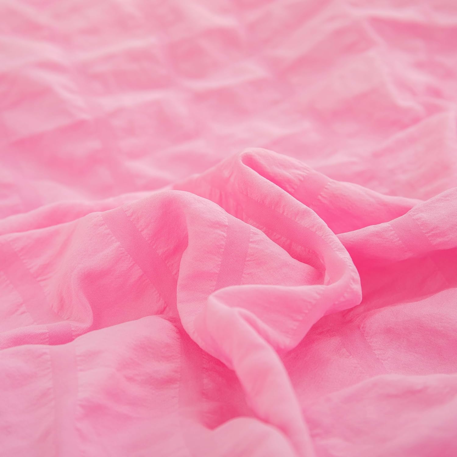Twin Bed in a Bag Pink Seersucker Comforter Set 5-Pieces Microfiber Lightweight Comforter All Season Bedding Sets with Comforter,Flat Sheet,Fitted Sheet and Pillowcases - Image 6