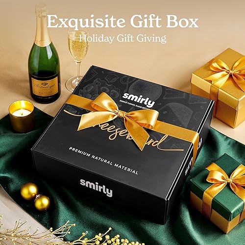 Miniatura 6 de SMIRLY Juego de tablas de queso y cuchillos de bambú juego de tablas de embutidos grandes y bandeja de queso regalos únicos para calentar la casa