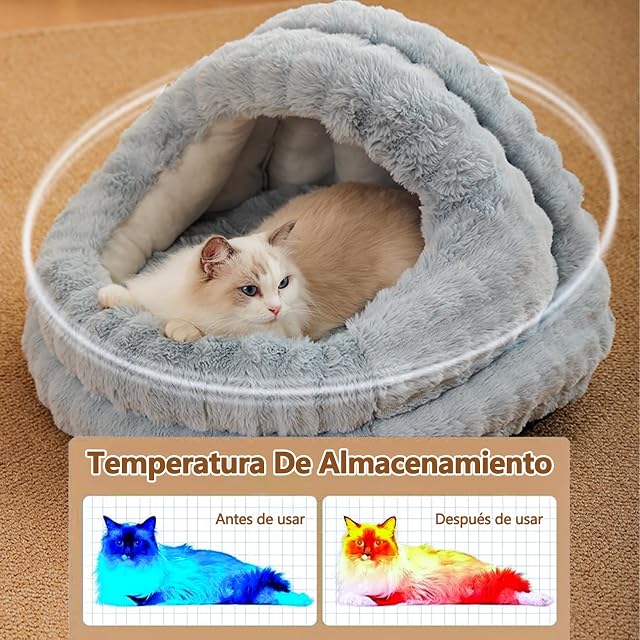 Foto 3 de 7 de Galatée Cama Cueva para Gatos, Refugio Suave y Cálido para Mascotas