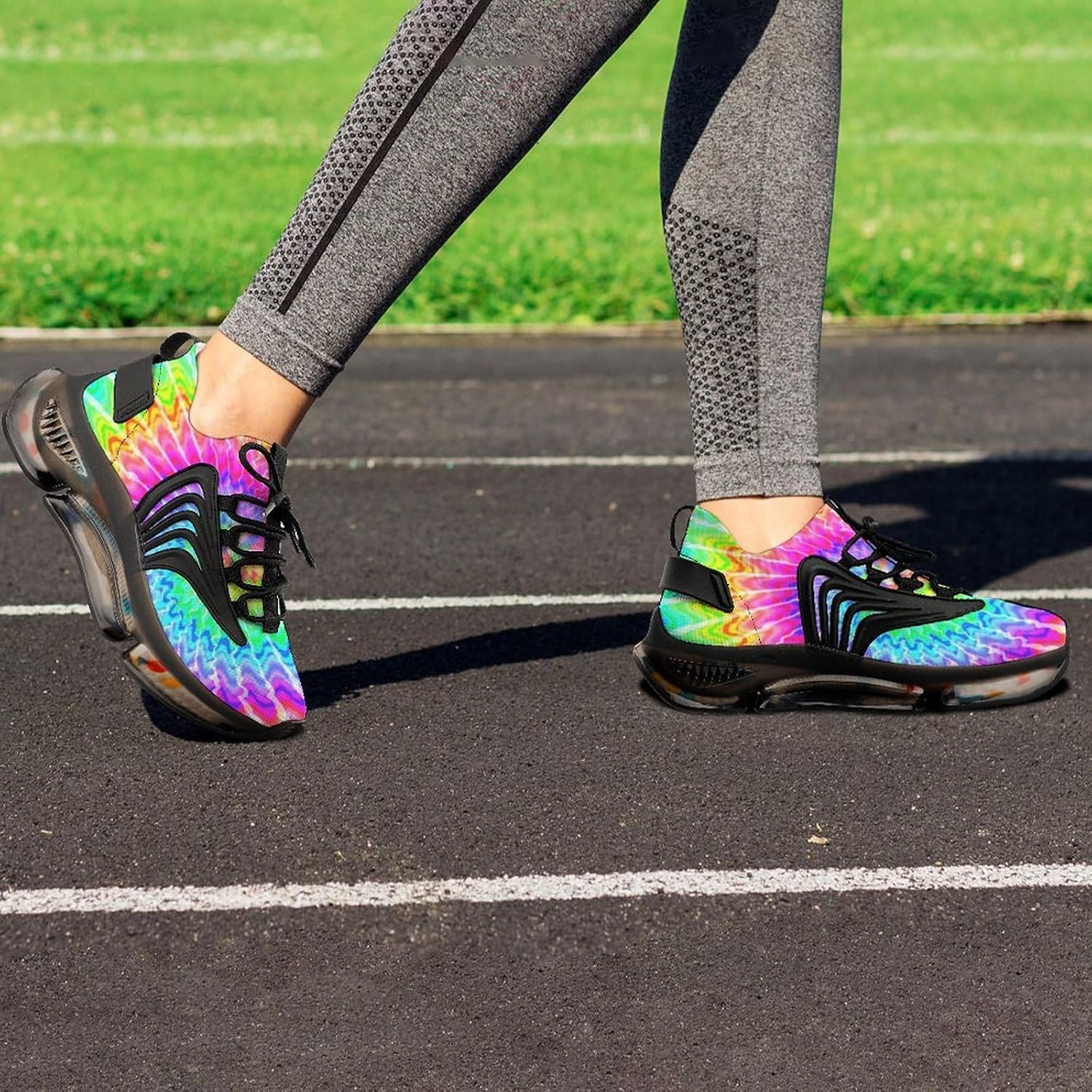 Tie Dye Rainbow Colourful Lightweight Women's Sneakers Running Tennis Shoes Walking Sportswear Gym Travel for Men