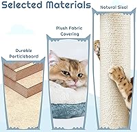 Vista 6 de Yaheetech Árbol para Gatos con Temática Oceánica de 45.5 Pulgadas, Torre para Gatos de Múltiples Niveles, Muebles de Felpa para Mascotas con Nido