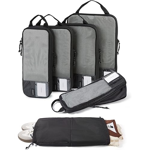 BAGSMART 6 Set /4 Set/2 Set Compression Packing Cubes for Travel, Lightweight Luggage Organizer Bags, Durable Space Saver Bags Travel Essentials