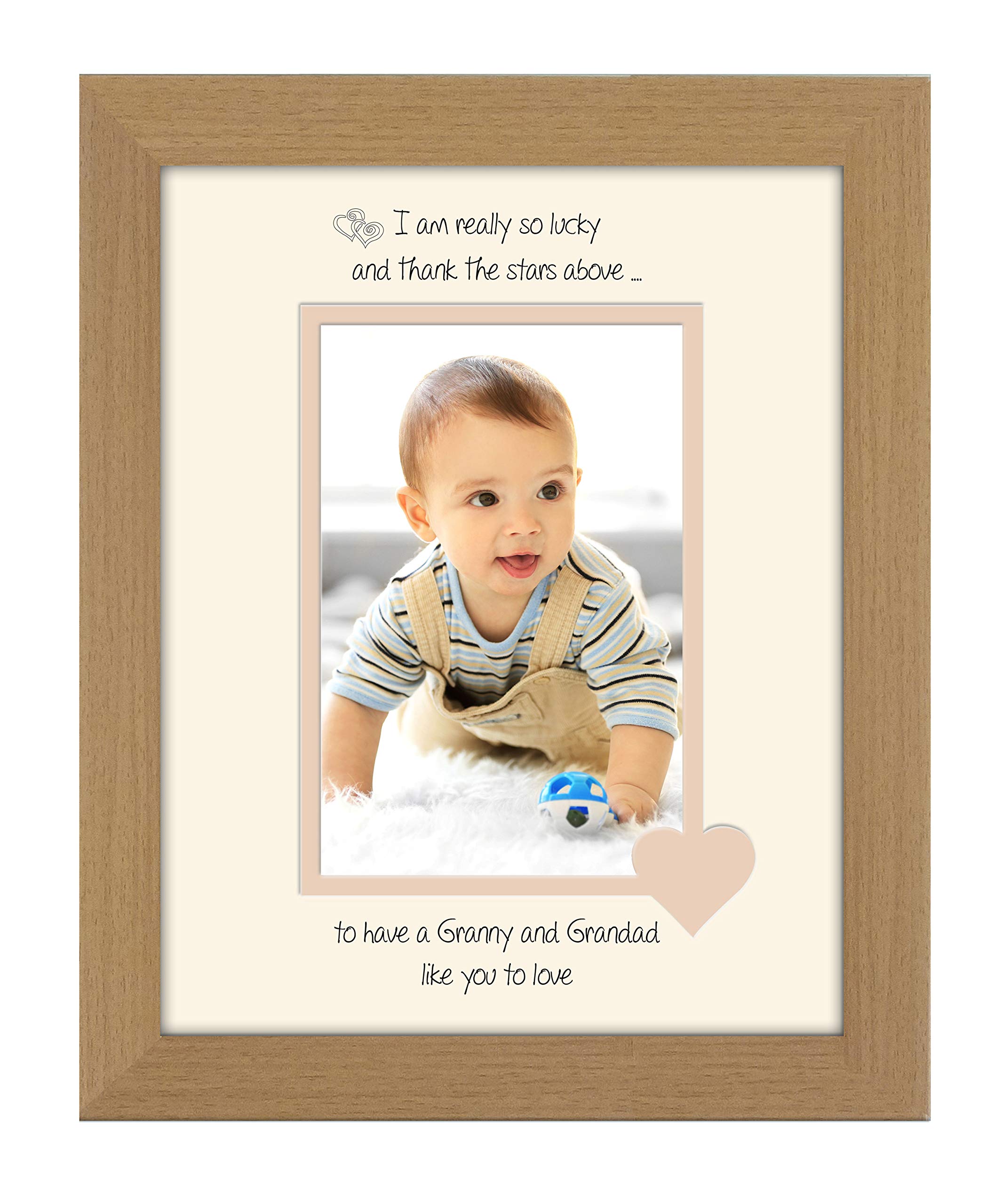 Photos In A Word Oak Finish Frame Cream Mount Beige Inside Granny And Grandad Photo Frame I Thank The Stars Portrait 1057F Double Mounted Quality Gift (Oak Finish Frame Cream Mount Beige Inside)