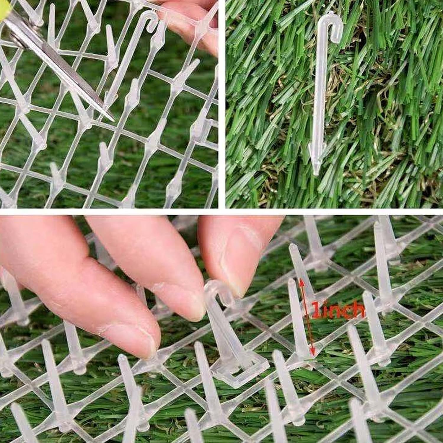 Anti-Chat avec Pointes, 400 x 30cm Empêcher Les Animaux de S'approcher avec 16 Piquets en Métal, Tapis Répulsif avec Epine Grille Pic Tapis pour Jardin, Clôtures,Canapé-Protège Plantes(Blanc)