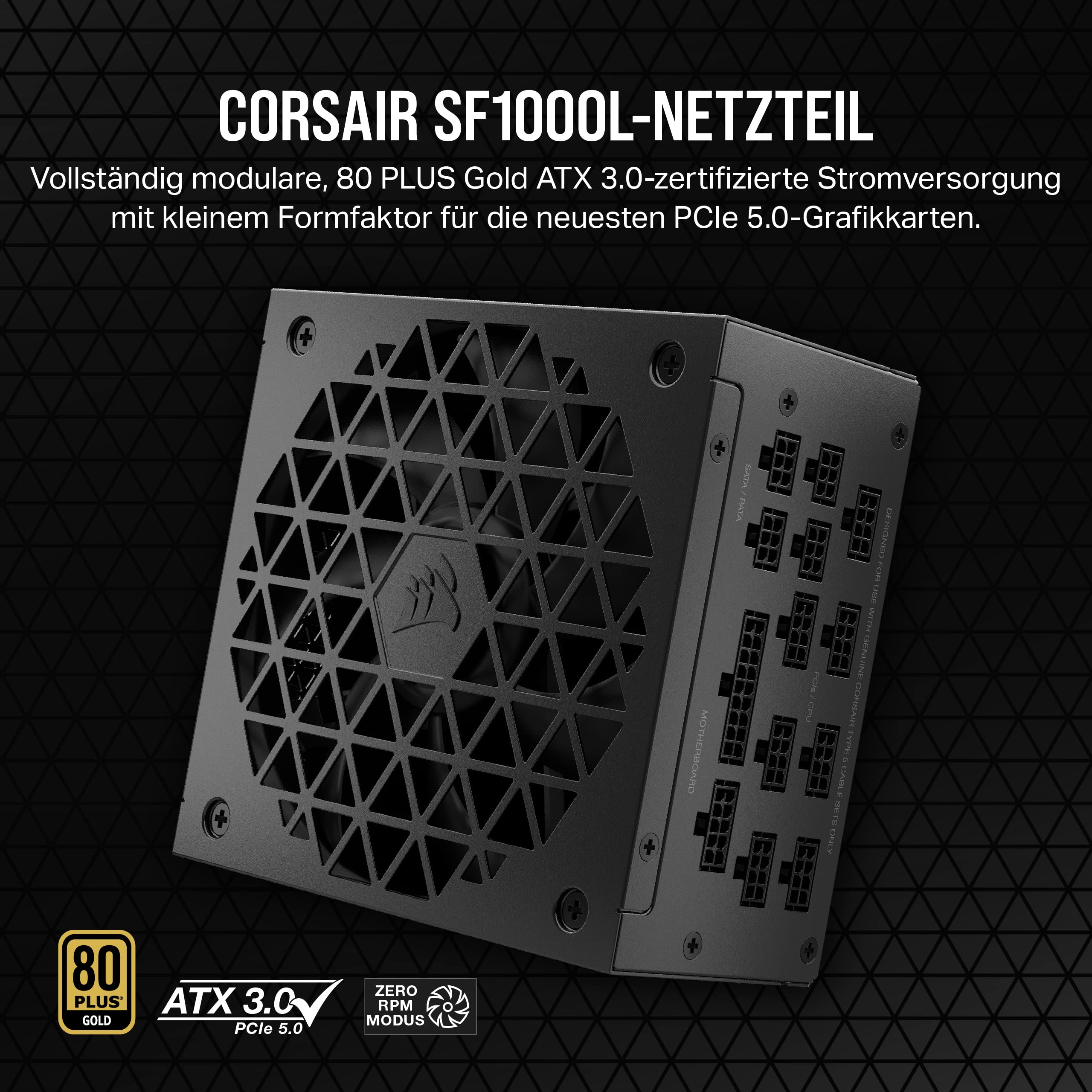 Corsair SF1000L Vollmodulares, Geräuscharmes SFX-Netzteil - ATX