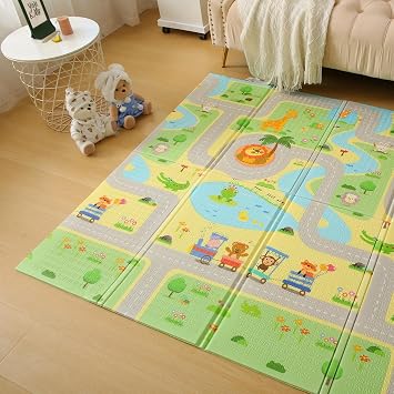 MooieBaby's Funny Zoo Cute Animals Foldable Game Mat Gaming Rug 150 X 180 X 1 Cm