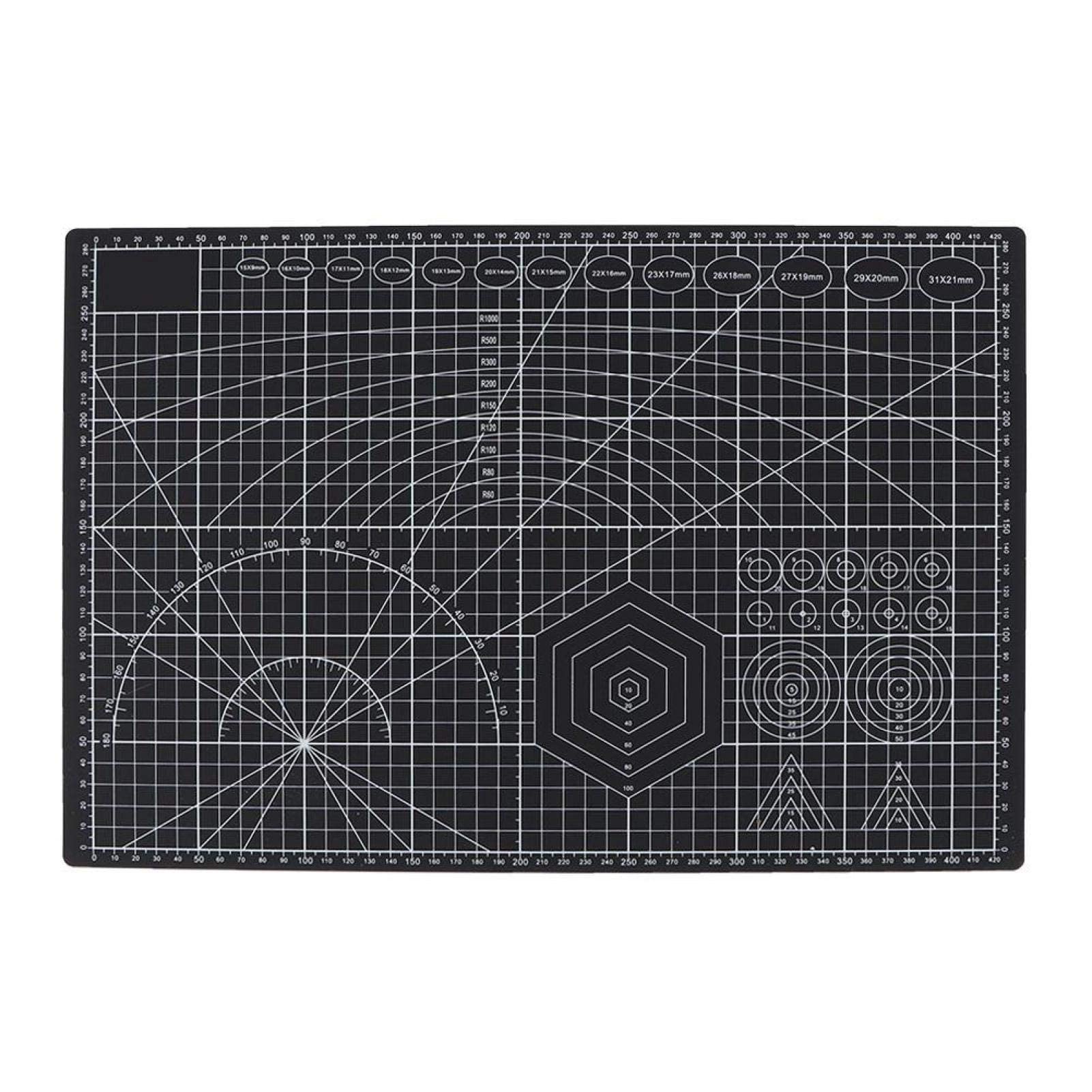 eWINNER Self Healing Cutting Mat Craft Cutting Board/Art Pad/Imperial Tailoring Mat/Hobby Mat/for Sewing/Quilting supplies for Sewing Crafts Hobby Fabric Precision Scrapbooking Project (A3, Black)