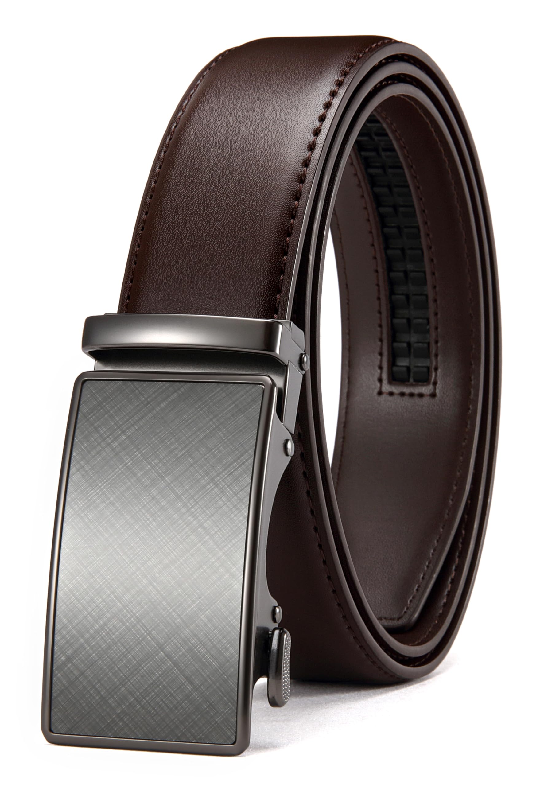 CHAOREN Mens Belt - Mens Ratchet Belt Leather 1 3/8" for Dress Pant - Micro Adjustable Belt Fit Everywhere